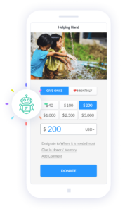 A example image of Fundraise Up’s mobile friendly online giving platform.